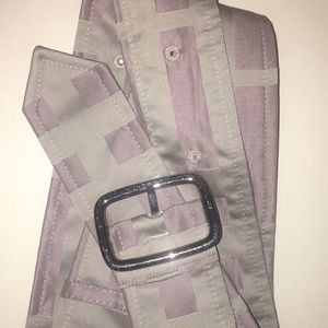 BURBERRY BELT GREY & PALE PURPLE